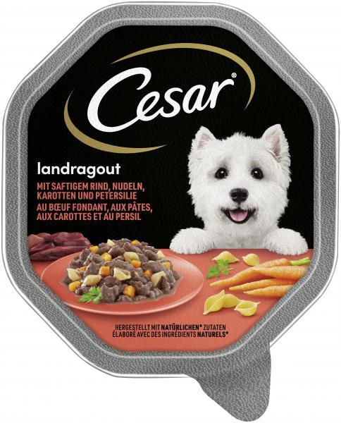 Cesar Landragout mit Rind, Nudeln, Karotten und Petersilie von Cesar