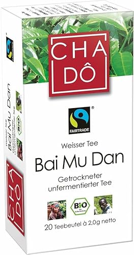 Fairtrade Bai Mu Dan Teebeutel 6 x 40 gr von Cha Dô