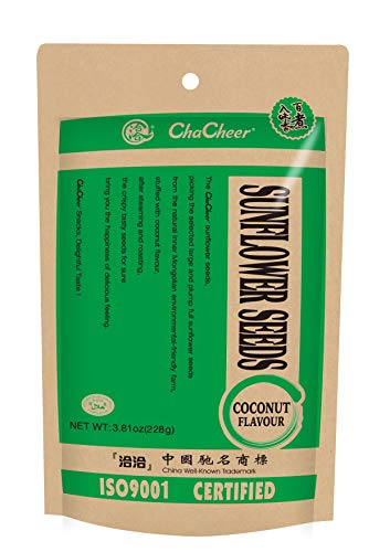 ChaCha Geröstete Sonnenbumenlkerne, Kokosnuss, 1er pack von 230 gramm./ Ein leckerer gesunder Snack aus China. / premium Qualität. von ChaCha