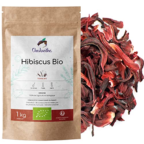 BIO Hibiskusblüten Tee Hibiskus Blumen Getrocknete 1 kg - Hibiskustee von Chabiothé