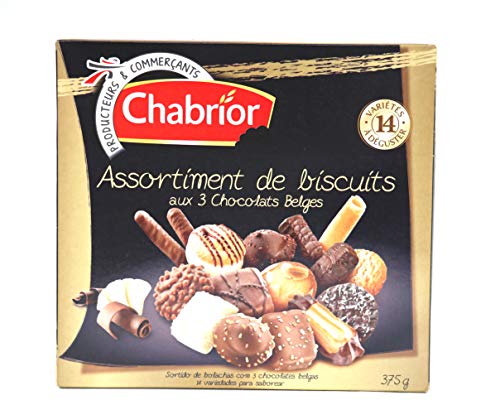 Chabrior Assortiment an feinen Keksen mit 3 belgischen Pralinen die Schachtel mit 375g. von Chabrior