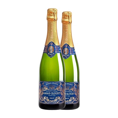 André Clouet Grand Cru Pinot Schwarz Champagne Große Reserve Halbe Flasche 37 cl (Schachtel mit 2 Halbe Flasche von 37 cl) von Champagne André Clouet