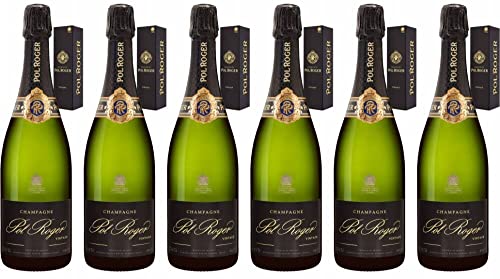 6x Pol Roger Champagne Brut Vintage in Geschenkverpackung 2015 - Champagne Pol Roger, Champagne - Weißwein von Champagne Pol Roger