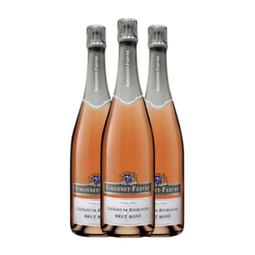 Taittinger Simonnet-Febvre Rosé Brut Crémant de Bourgogne 75 cl Rosé Sekt (Karton mit 3 Flaschen von 75 cl) von Champagne Taittinger