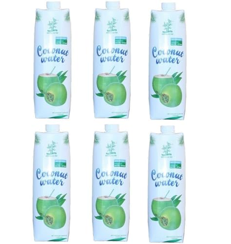 6x 1 Liter Kokosnusswasser 100% Kokoswasser 100% Natur Kokossaft coconut water vegan von bick.shop