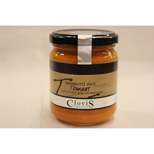 Clovis Mosterd met Tomaat 200g Glas (Senf mit Tomaten) von Charbonneaux Brabant