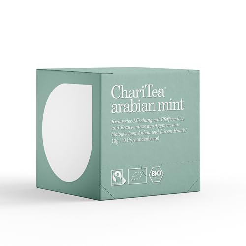 ChariTea Arabian Mint in Pyramidenbeutel - 10 Teebeutel je Packung - Bio Minz Tee - Fair Trade, Vegan von ChariTea