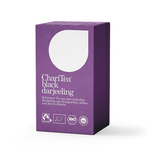 ChariTea Black Darjeeling in Beutel - 20 Teebeutel je Packung - Bio Schwarztee - Fair Trade, Vegan von ChariTea