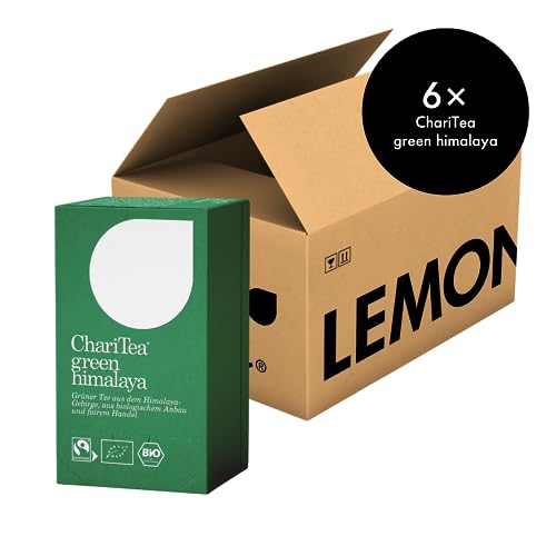 ChariTea Green Himalaya in Beutel - 20 Teebeutel je Packung - Bio Grüntee - Fair Trade, Vegan (6 Packungen) von ChariTea