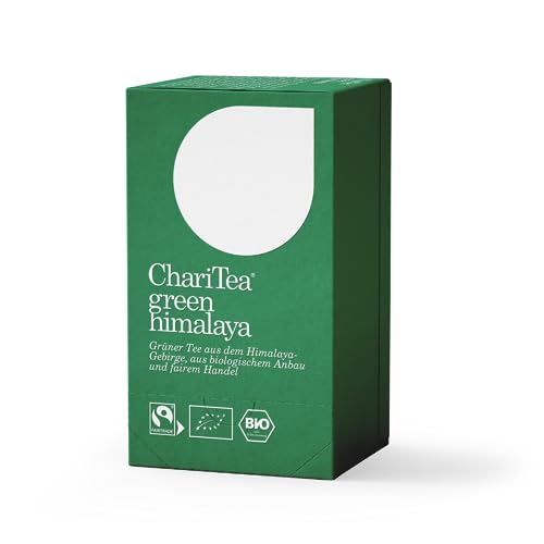 ChariTea Green Himalaya in Beutel - 20 Teebeutel je Packung - Bio Grüntee - Fair Trade, Vegan von ChariTea