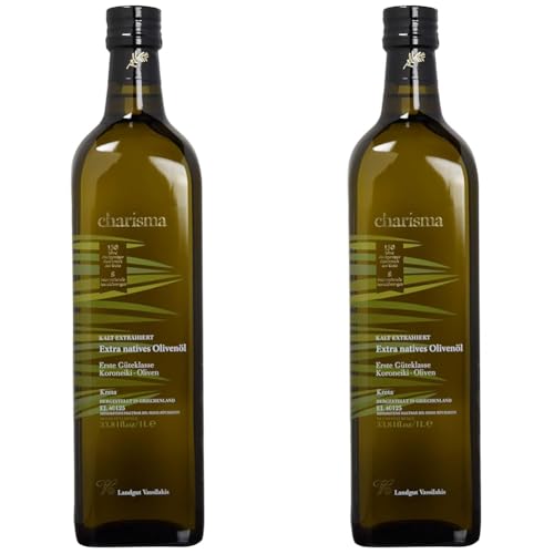 Charisma Griechisches Extra Natives Olivenöl aus Kreta 1L (Packung mit 2) von Charisma