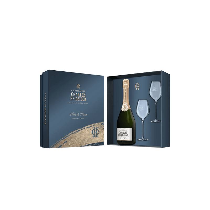 Charles Heidsieck : Coffret Blanc de Blancs + 2 Flûtes von Charles Heidsieck