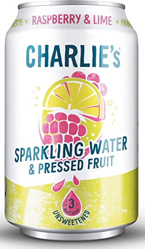 Charlie's Organics Sprudelwasser Himbeere Bio. 33 cl pro Dose, Tablett 12 Dosen von Charlie