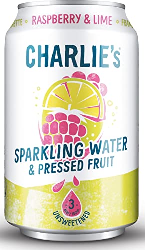 Charlie's Organics Sprudelwasser Himbeere Bio. 33 cl pro Dose, Tablett 12 Dosen von Sattie