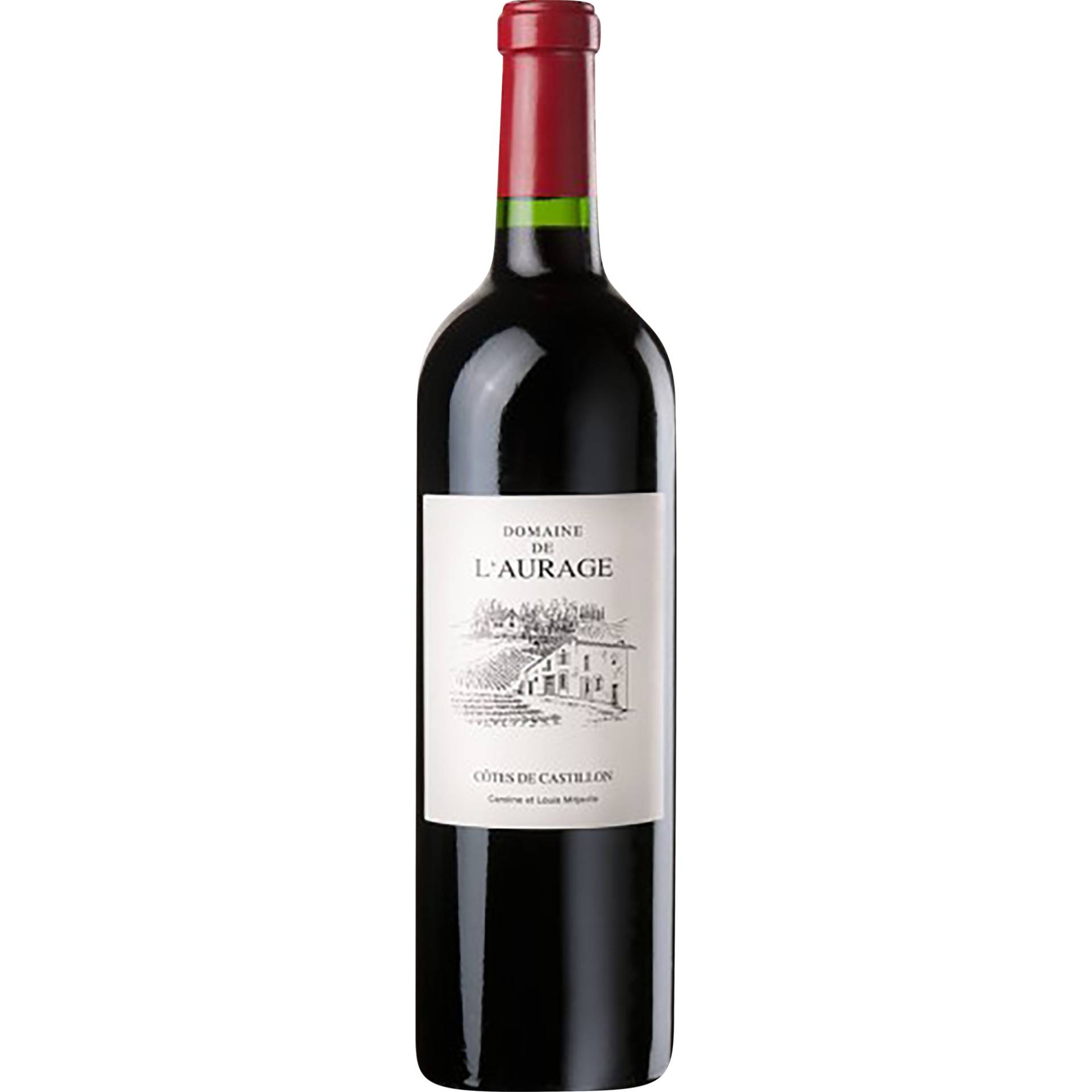 Domaine de L'Aurage, Côtes de Castillon AOP, Bordeaux, 2020, Rotwein von Château Cadet - Louis Mitjavile Château SCEA CADET / L'AURAGE 3 LIEU DIT CADET, 33350 Saint-Gènes-de-Castillon, Frankreich