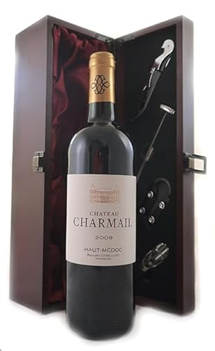 Chateau Charmail 2009 Haut Medoc (Red wine) in einer mit Seide ausgestatetten Geschenkbox, da zu 4 Weinaccessoires, 1 x 750ml von Chateau Charmail Haut