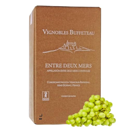 Château La Grande Métairie - Bag in Box 5l Karton mit Zapfhahn - Sauvignon Blanc Weißwein trocken vom Familienweingut - trockener Weißwein aus Bordeaux von Château La Grande Métairie