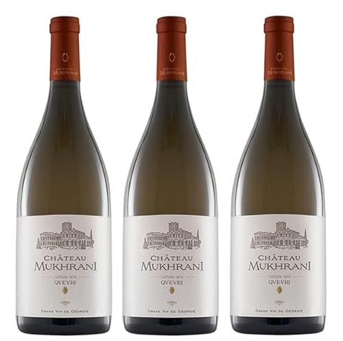 3x 0,75l - 2018er - Château Mukhrani - Qvevri White - Grande Vin de Géorgie - Georgien - Weißwein trocken von Château Mukhrani