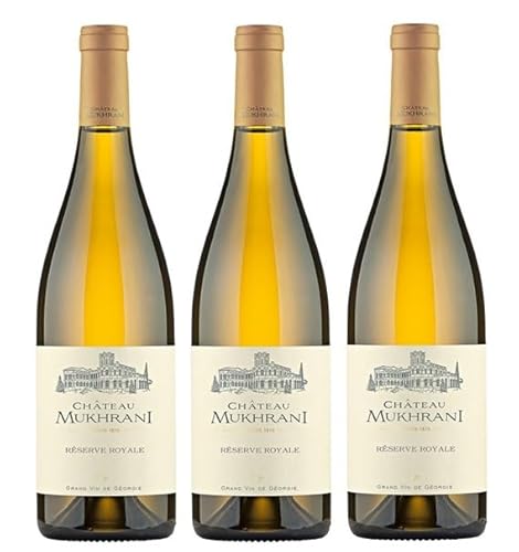 3x 0,75l - 2018er - Château Mukhrani - Reserve Royale - White - Grande Vin de Géorgie - Georgien - Weißwein trocken von Château Mukhrani