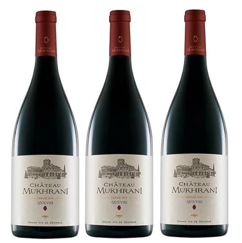 3x 0,75l - 2020er - Château Mukhrani - Qvevri Red - Grande Vin de Géorgie - Georgien - Rotwein trocken von Château Mukhrani