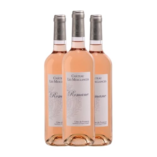 Château les Mesclances. Cuvée Romane Rosé Côtes de Provence 75 cl Rosé-Wein (Karton mit 3 Flaschen von 75 cl) von Château les Mesclances