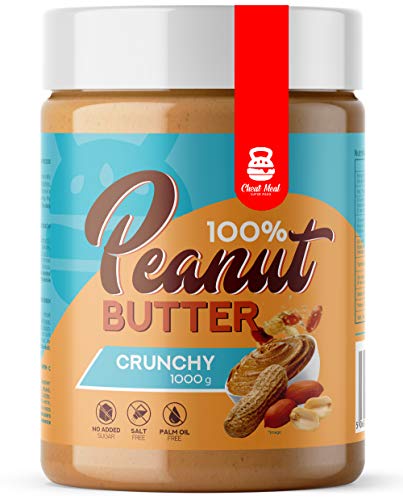 Cheat Meal Peanut Butter 100% 1er pack x 1000g, Erdnusscreme, Erdnussbutter Ohne Zucker, ohne Zusatzstoffe, 100% Geröstete Erdnüsse (Crunchy) von Cheat Meal TASTY FOOD