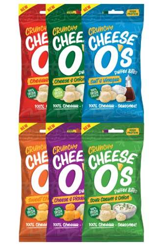 CheeseO's - Knusprig Gepufft Käse Snacks - Mischpaket Multipack 25g (Pack of 10) - Keto Snack - Proteinreich - Vegetarisch - Glutenfrei - käse chips - Gesunder snacks, gebacken und lecker von Cheese O's