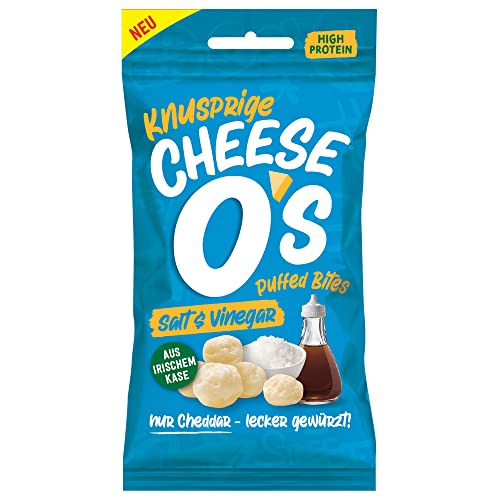 CheeseO's - Knusprig Gepufft Käse Snacks - Salt & Vinegar Multipack 25g (Pack of 10) - Keto Snack - Proteinreich - Vegetarisch - Glutenfrei - käse chips - Gesunder snacks, gebacken und lecker von CheeseO's