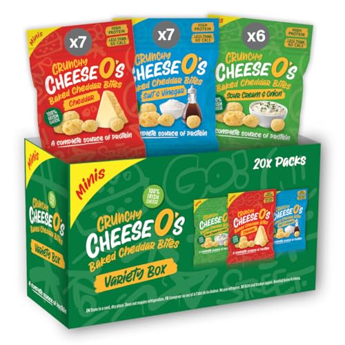 CheeseO's - Knusprig Gepufft Käse Snacks - Mischpaket Multipack 10g (Pack of 20) - Keto Snack - Proteinreich - Vegetarisch - Glutenfrei - käse chips - Gesunder snacks, gebacken und lecker von CheeseO's