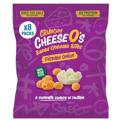 CheeseO's | Knusprig Gepufft Käse Snacks | Pickled Onion Multipack 40g (Pack of 8) | Keto Snack | Proteinreich | Vegetarisch | Glutenfrei |käse chips | Gesunder snacks, gebacken und lecker von CheeseO's