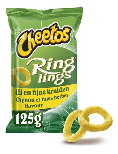 Cheetos Zwiebelchips | Cheetos | Ringlings Zwiebel und feine Kräuterchips | Gesamtgewicht 125 Gramm von Cheetos