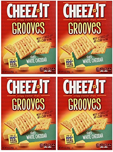 Sunshine Bakeries, Cheez-It Grooves, 266 ml Box (4 Stück) (scharfe weiße Cheddar) von Cheez-It