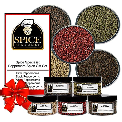 Gewürz-Set von Spice Specialist – enthält 5 Kunststoffgläser (Pfefferkörner variieren aufgrund der Dichte – siehe Aufzählungspunkte unten). von Chef Cherie