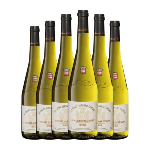 Chéreau Carré La Griffe Bernard Chereau sur Lie Melon de Bourgogne Muscadet-Sèvre et Maine 75 cl Weißwein (Karton mit 6 Flaschen von 75 cl) von Chéreau Carré