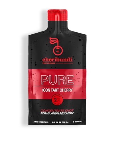 Cheribundi - "Pure" Recovery Drink, 24 x 74 ml 100% reiner Kirschsaft, Hochkonzentriert und Antioxidativ, Unterstützt Sportler bei der Regeneration von Cheribundi