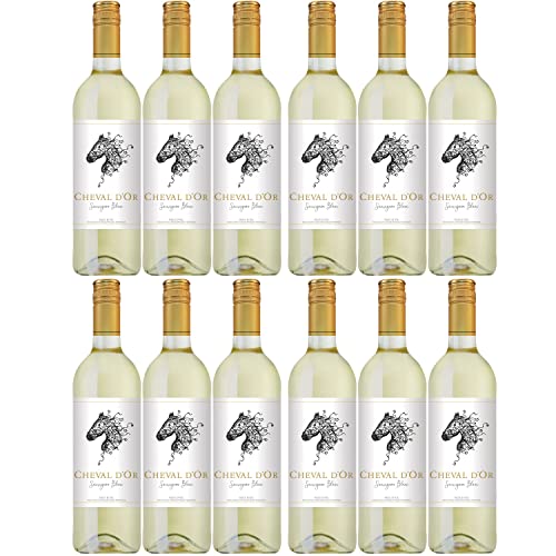 Cheval d'Or Sauvignon Blanc Weißwein Wein trocken Frankreich I Visando Paket (12 Flaschen) von Cheval d’Or