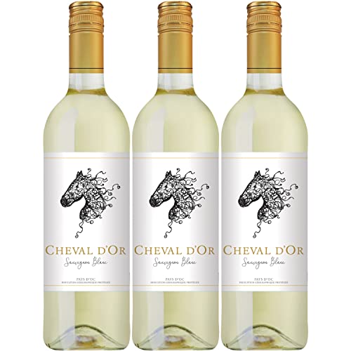 Cheval d'Or Sauvignon Blanc Weißwein Wein trocken Frankreich I Visando Paket (3 Flaschen) von Cheval d’Or