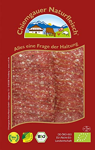 Chiemgauer Naturfleisch Bio Putensalami pur nur aus Putenfleisch, geschnitten (6 x 75 gr) von Chiemgauer Naturfleisch