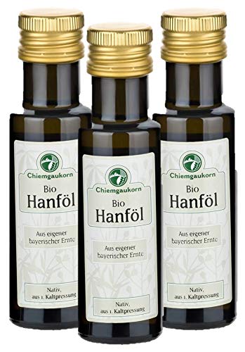 Chiemgaukorn Bio Hanföl, nativ, 3 x 100 ml Vorratsset von Chiemgaukorn