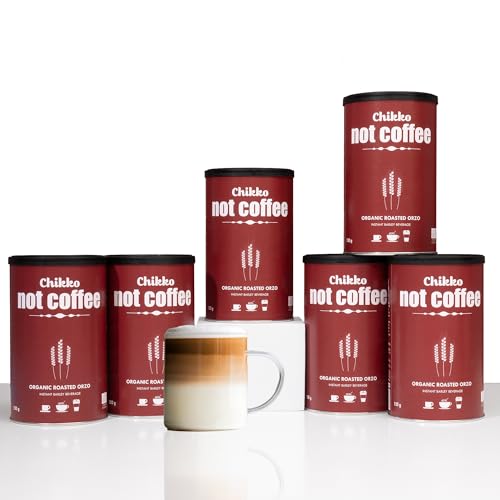 Chikko Not Coffee BIO Orzo Kaffee Instant 6 x 150gr - Geröstetem Gerste Kaffee - Alternative zu Entkoffeiniertem Kaffee - Frei von Zusatzstoffen und Chemikalien - 100% Europäisches Product von Chikko not coffee