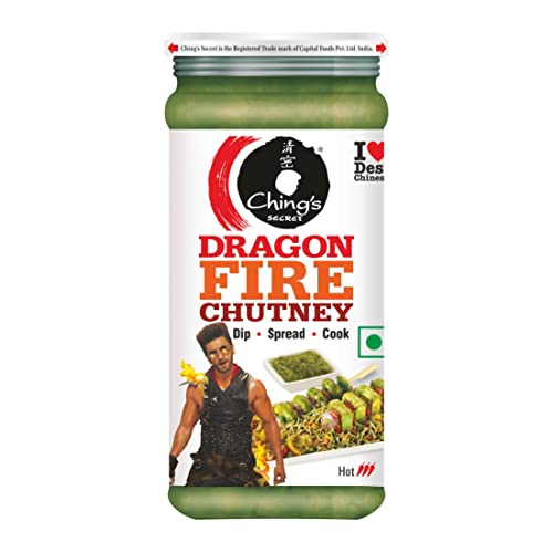 Chings Secret - Dragon Fire Chutney (250g) - Scharfe Chutney mit intensivem Geschmack - Ideal als Dip für Snacks oder zum Würzen von Gerichten von Ching's Secret