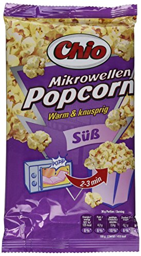 Chio Mikrowellen Popcorn Warm & Knusprig Süß 22 x 100g Beutel von Chio