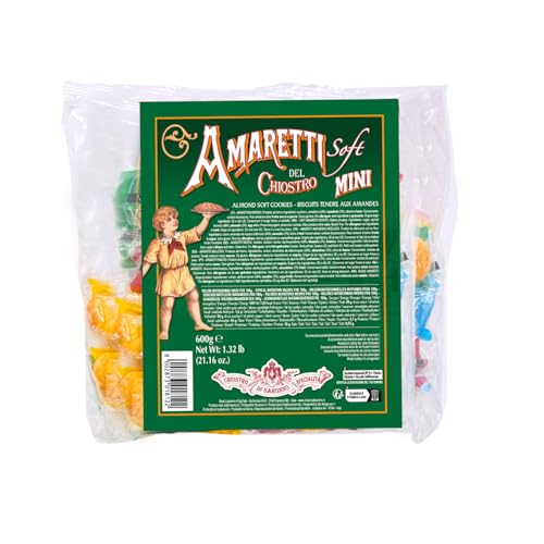 Chiostro di Saronno Assortimento Mini Amaretti del Chiostro weich 600 g, Weiche Mini-Amaretti, handverpackt, Maxi-Format Transparente Verpackung von Chiostro di Saronno