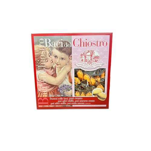 Chiostro di Saronno Baci del Chiostro 380 g, Baci di Dama mit Haselnuss- und Schokoladengeschmack, handverpackt, Fensterbox von Chiostro di Saronno