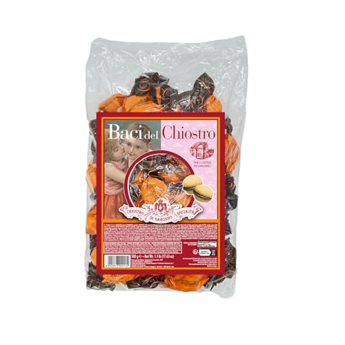 Chiostro di Saronno Baci del Chiostro 500 g, Baci di Dama mit Haselnuss- und Schokoladengeschmack, handverpackt, Maxi-Format Beutel von Chiostro di Saronno