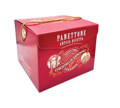 Chiostro di Saronno Handwerklicher Klassischer Panettone 750 g, Langsam fermentierter Panettone mit kandierten Früchten und Sultaninen, Traditioneller Panettone mit Orangenschalen und Zitronat von Chiostro di Saronno