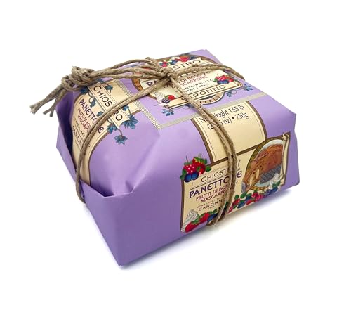 Chiostro di Saronno Handwerklicher Panettone mit Mascarpone und Waldfrüchten 750 g, Langsam Fermentierter Panettone, Gefüllter Panettone mit Mascarpone-Creme und Waldfrüchten, Ohne Sultaninen von Chiostro di Saronno