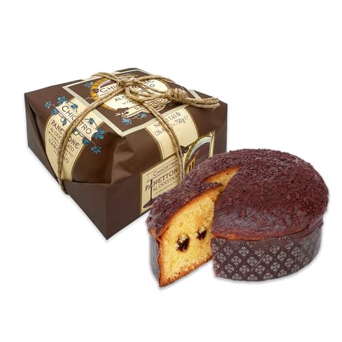 Chiostro di Saronno Handwerklicher Schokoladen Panettone 750 g, Langsam Fermentierter Panettone mit Schokoladenstückchen, gefüllt mit Schokoladencreme, Ohne Kandierte und Sultaninen von Chiostro di Saronno