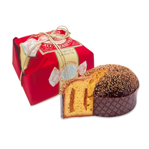 Chiostro di Saronno Handwerklicher Panettone mit Amaretto Creme 750 g, Langsam Fermentierter Panettone, Gefüllter Panettone mit Amaretto Creme, Überzogen mit dunkler Schokolade und Amaretto-Streuseln von Chiostro di Saronno