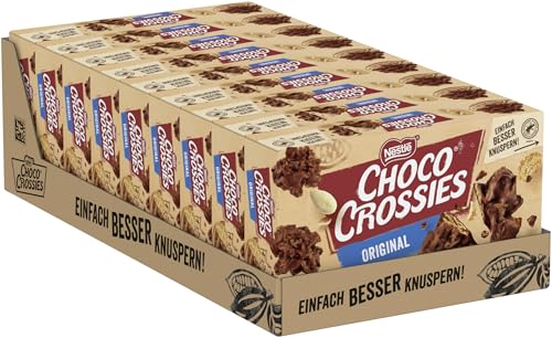 NESTLÉ CHOCO CROSSIES Original, krosse Flakes und knackige Mandeln, umhüllt von zartschmelzender Milchschokolade, 9er Pack (9x2 à 75g) von Nestlé Choco Crossies